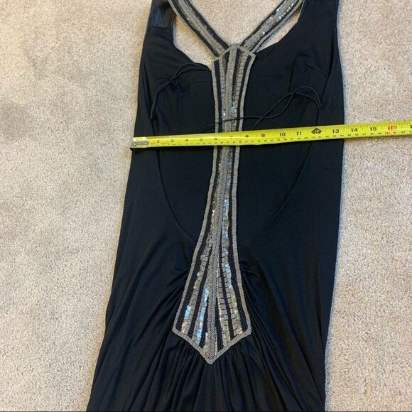 JAY Ahr Black Beaded Sequin Gown Dress Size Medium - Picture 8 of 13